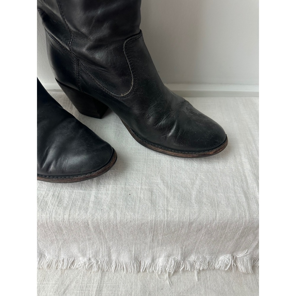 FRYE Jackie 76575 Women's 6.5B Black Leather Western Riding Boots MEXICO - Picture 7 of 14